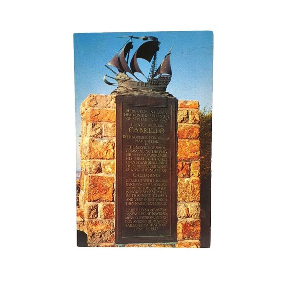 Vintage Postcard Cabrillo Monument Point Loma San Diego California Card H 1224 - Picture 1 of 2